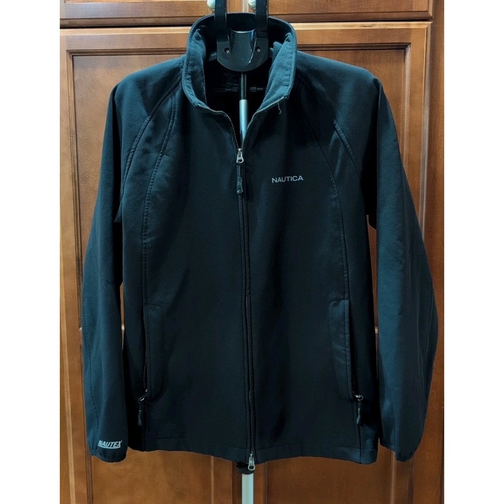 EUC Nautica Performance BLACK Jacket Mens Large Water Resistant Outerlite Series